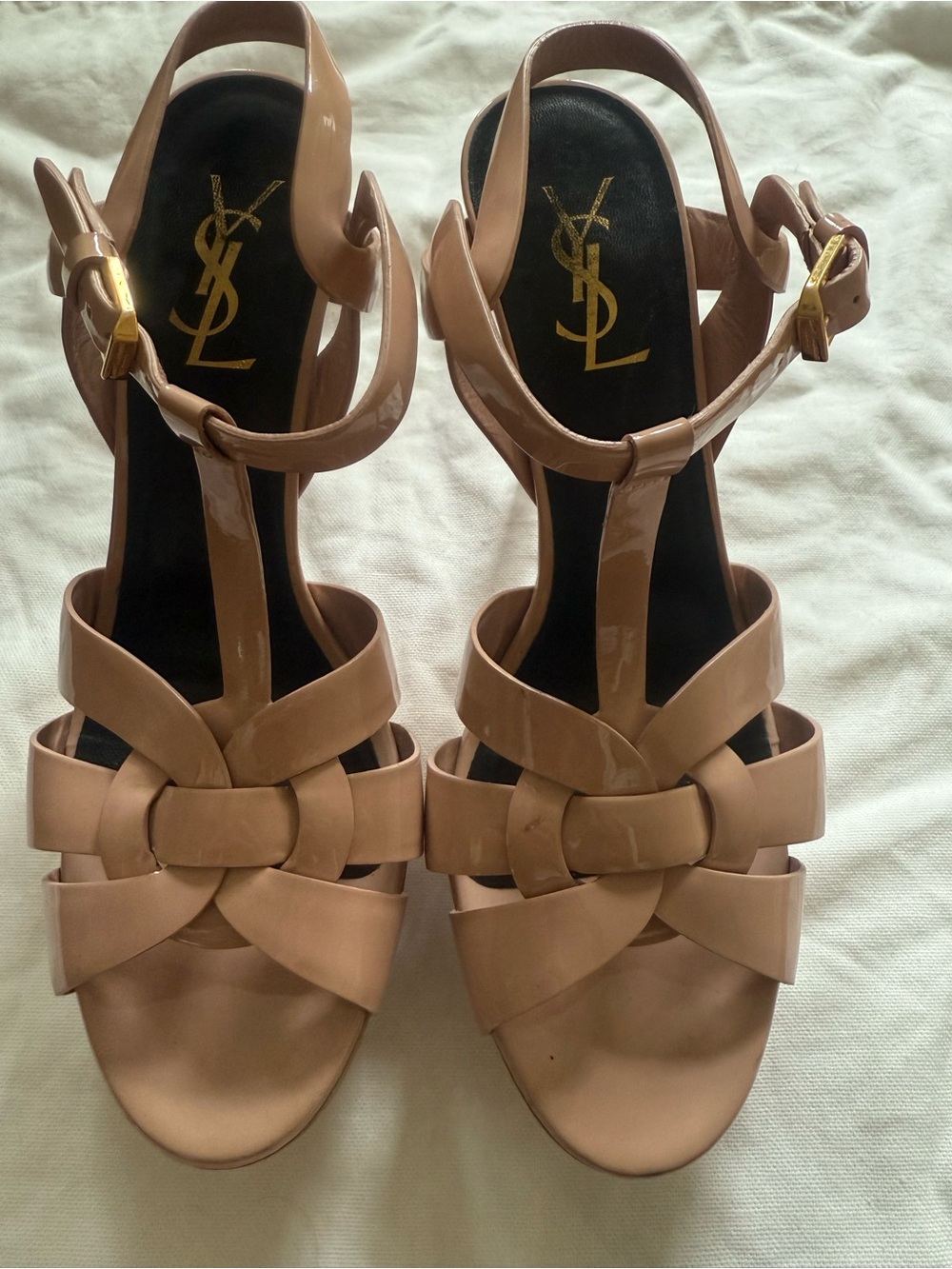 Yves Saint Laurent Women's Beige Strappy Heels